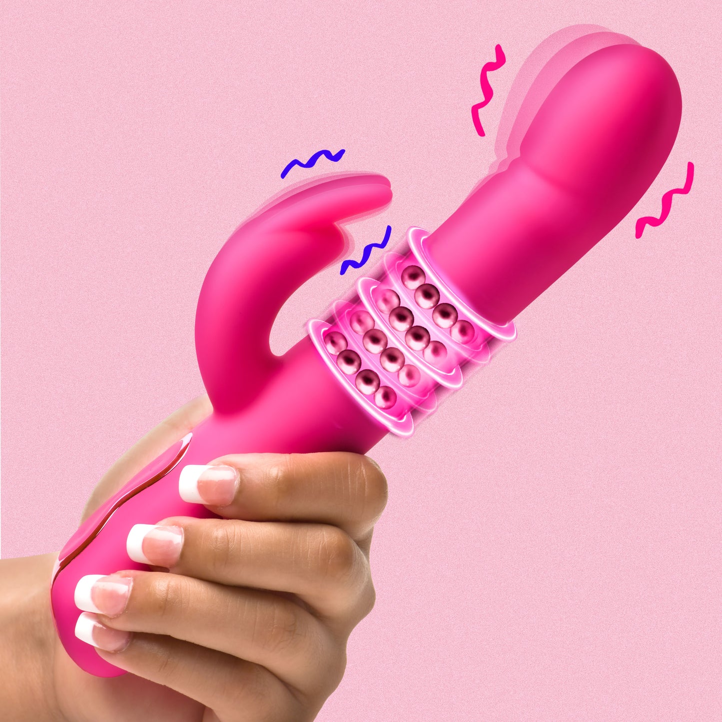 rabbit vibrator, bunny vibrator, sex toy, women, adult toy, clitoral stimulator, g-spot stimulator, thrusting