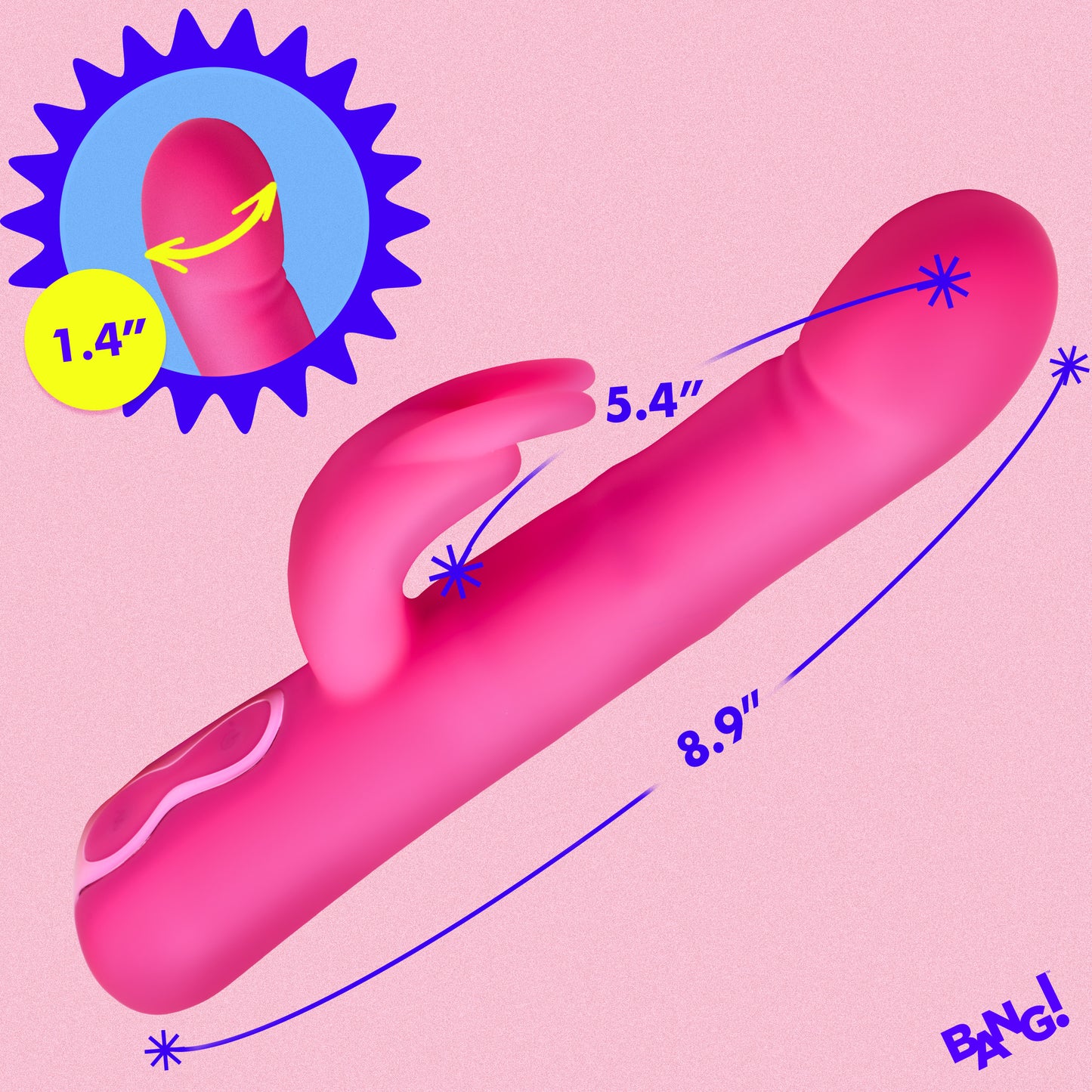 rabbit vibrator, bunny vibrator, sex toy, women, adult toy, clitoral stimulator, g-spot stimulator, thrusting