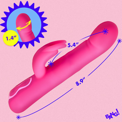 rabbit vibrator, bunny vibrator, sex toy, women, adult toy, clitoral stimulator, g-spot stimulator, thrusting
