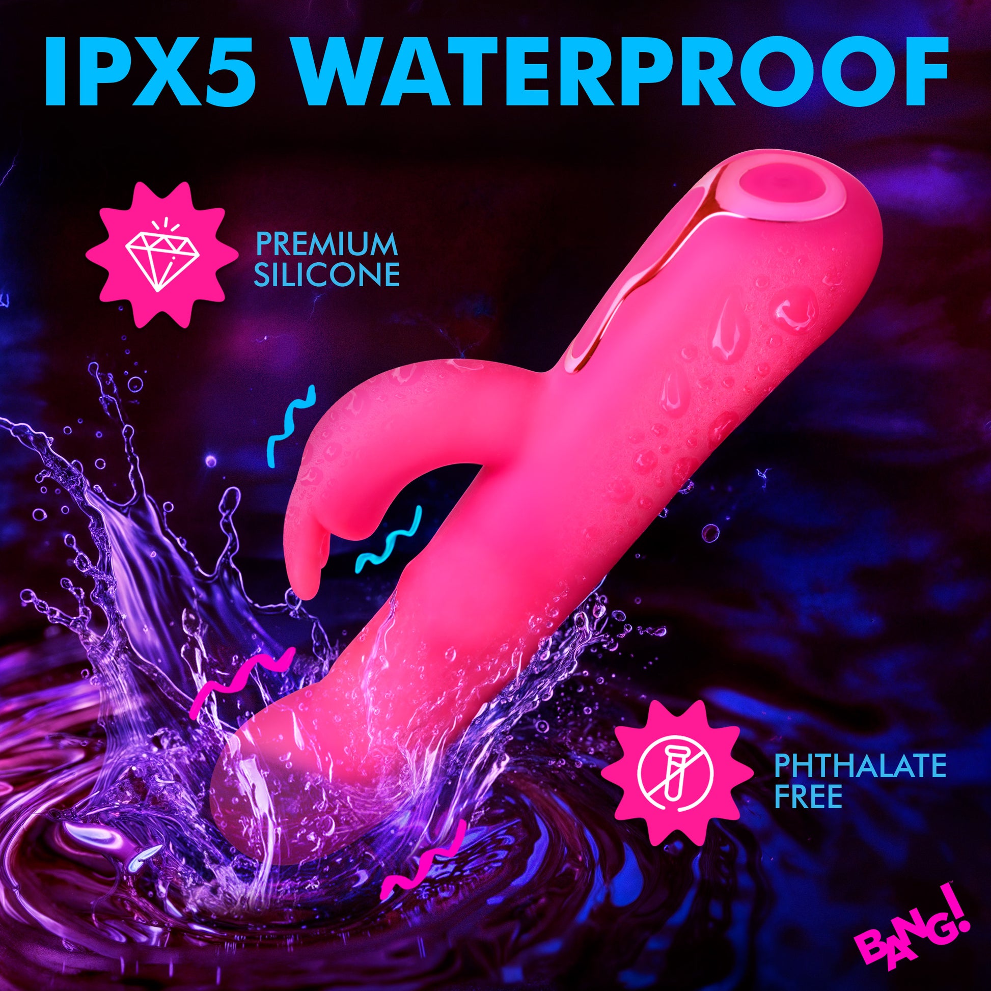 rabbit vibrator, bunny vibrator, sex toy, women, adult toy, clitoral stimulator, g-spot stimulator, thrusting