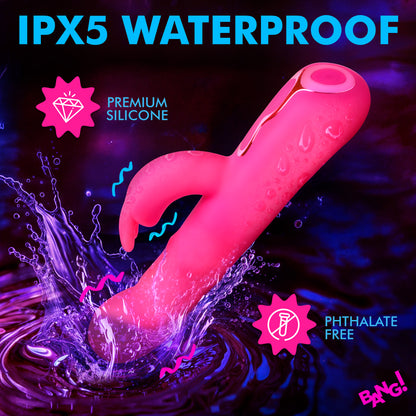 rabbit vibrator, bunny vibrator, sex toy, women, adult toy, clitoral stimulator, g-spot stimulator, thrusting