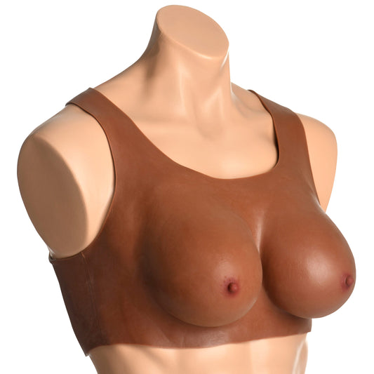 Perky Pair D-cup Silicone Breasts - Dark