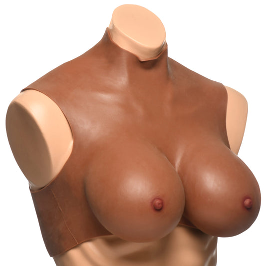 Perky Pair G-cup Silicone Breasts - Dark
