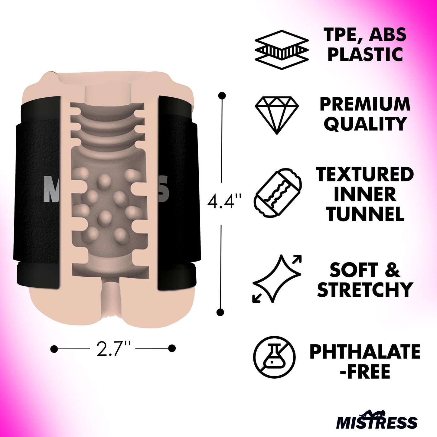 Double Shot Pussy And Ass Stroker - Light