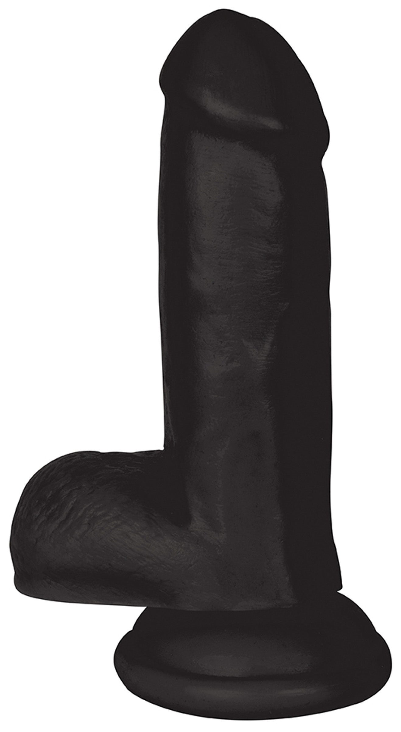 realistic, dildo, black, suction base, balls, veiny