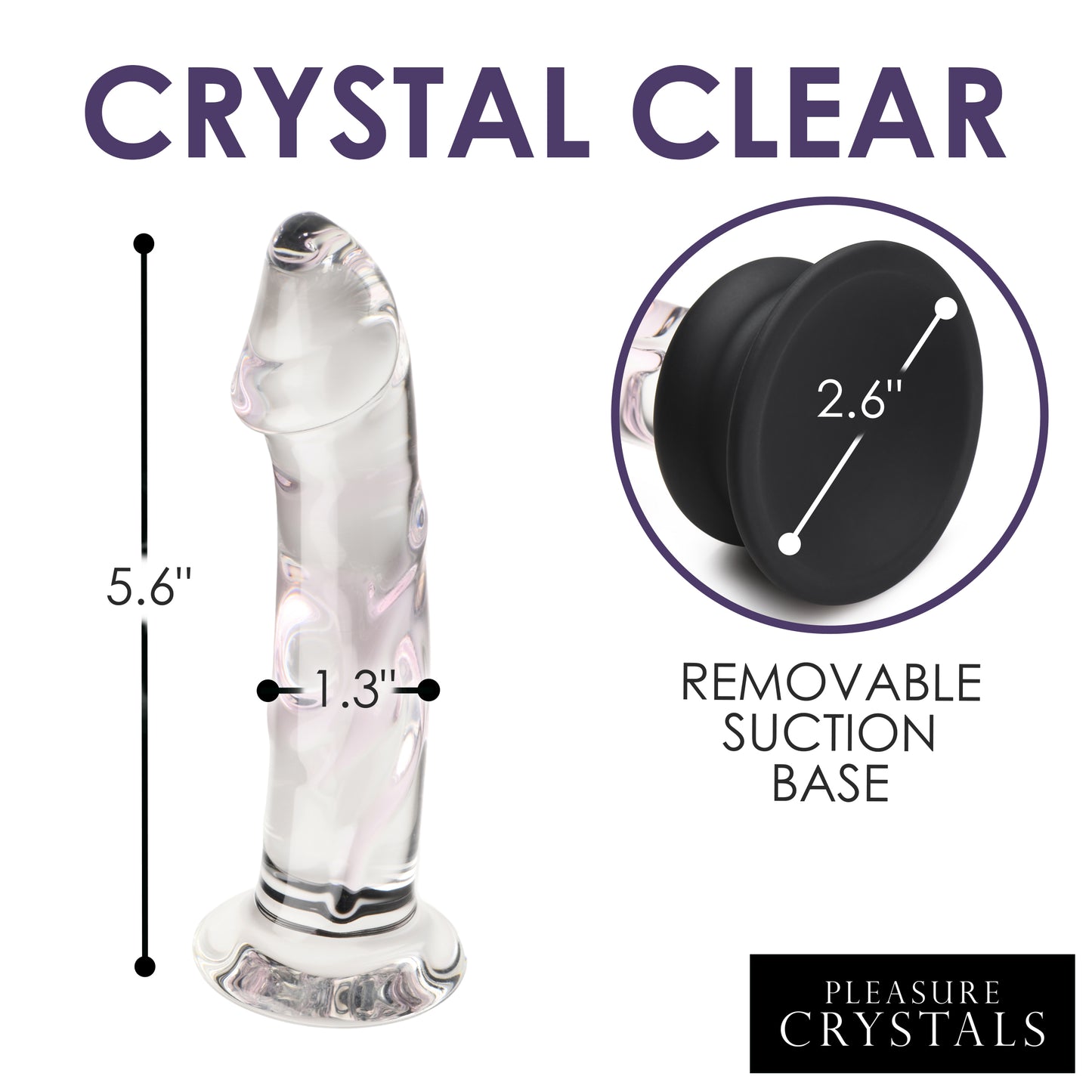 Glass Dildo With Silicone Base - 5.6 Inch