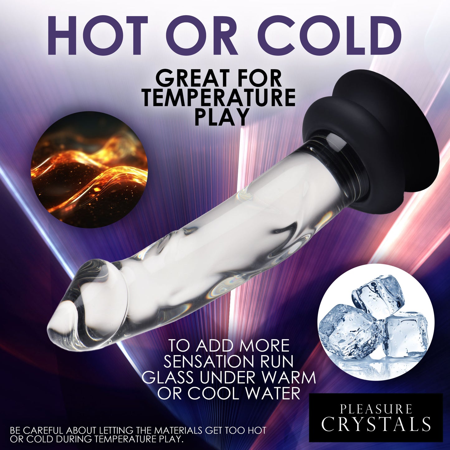 Glass Dildo With Silicone Base - 7.6 Inch