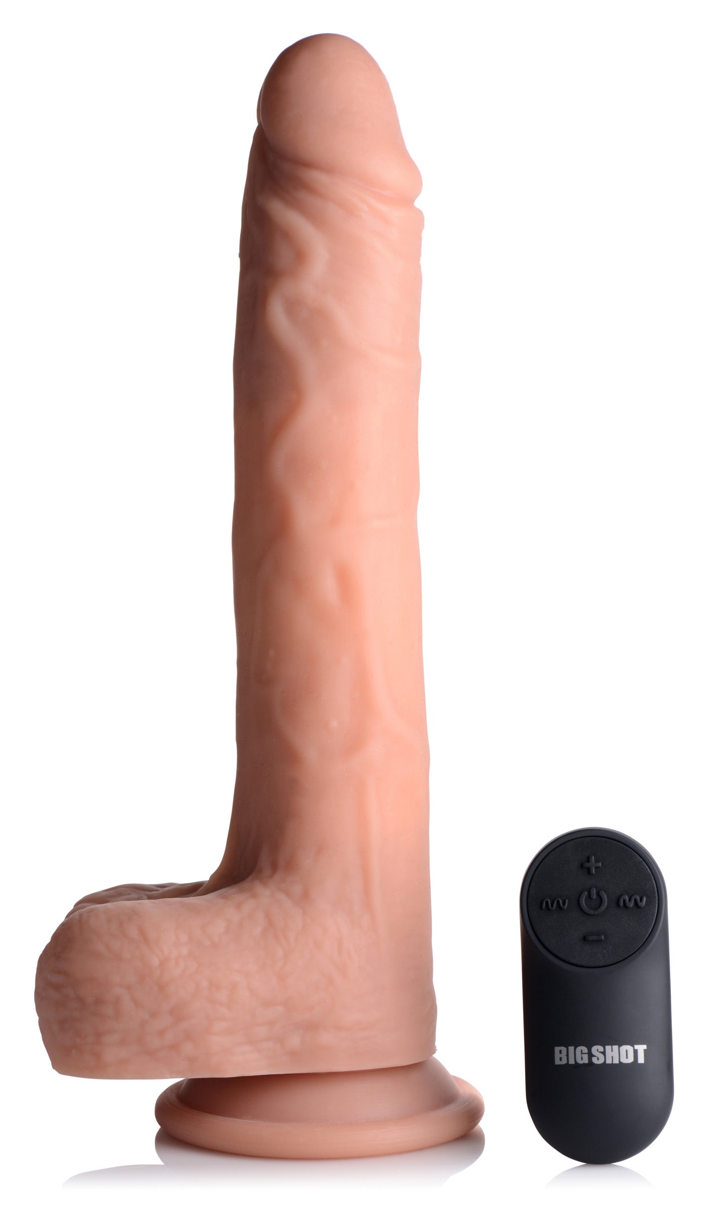 dildo, vibrating, thrusting, realistic, balls, suction base, remote, remote controlled, sex toy, adult toy, women, vaginal, anal