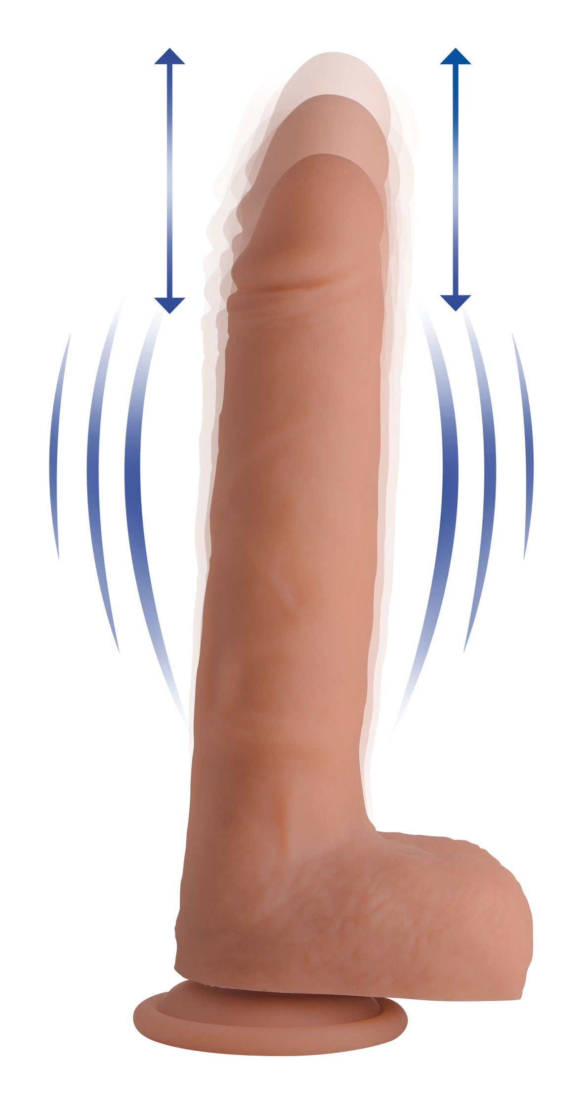 dildo, vibrating, thrusting, realistic, balls, suction base, remote, remote controlled, sex toy, adult toy, women, vaginal, anal