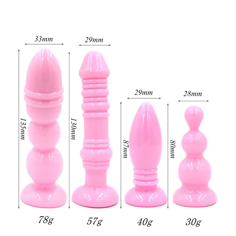 Silicone Thread Anal Plug Beads Jelly Toys Skin Anal Butt Plug for Woman and Men
