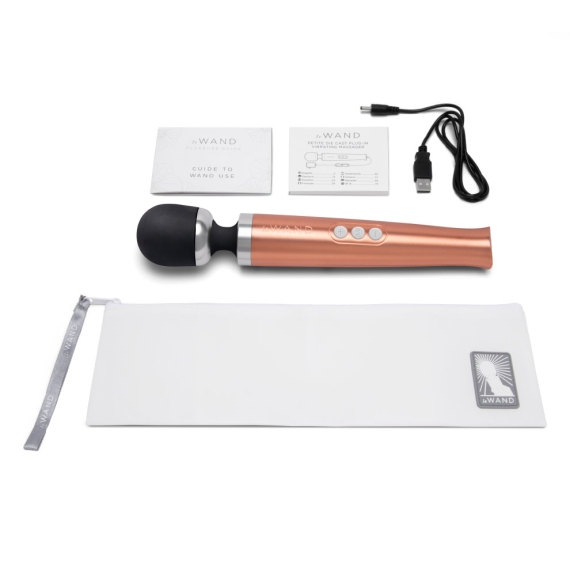 Die Cast Rechargeable Vibrating  Massager - Rose Gold wand, massager, vibrator, women, sex toy, adult toy, vibe, hitachi