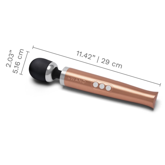 Die Cast Rechargeable Vibrating Massager - Rose Gold wand, massager, vibrator, women, sex toy, adult toy, vibe, hitachi