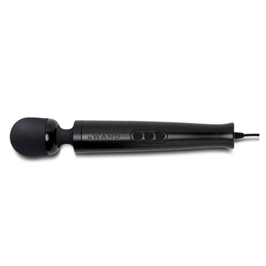 Die Cast Plug-In Vibrating Massager - Black wand vibrator, sex toy, adult toy, women, massager, hitachi