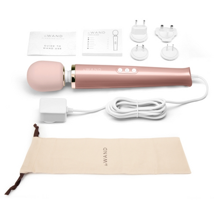 Plug-In Vibrating Massager - Rose Gold wand vibrator, sex toy, adult toy, women, massager, hitachi